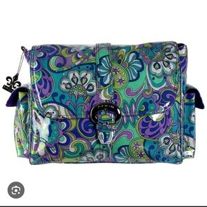 Kalencom Laminated Buckle Bag - Turquoise and Green